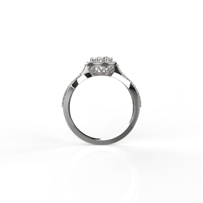 Avarta Jewellery Sterling Silver 0.50 Carat Solitaire Halo Ring For Girls & Women - Image 3