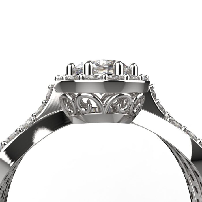 Avarta Jewellery Sterling Silver 0.50 Carat Solitaire Halo Ring For Girls & Women - Image 4
