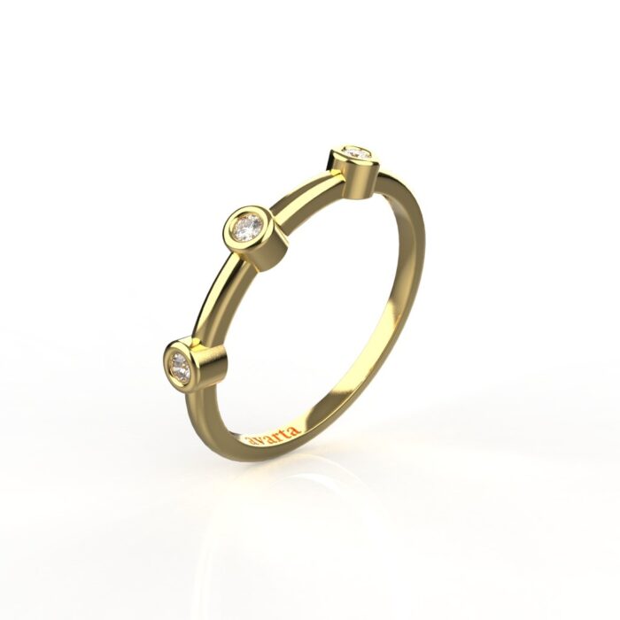 Avarta Jewellery 18K Gold Trinity Diamond Ring For Women & Girls