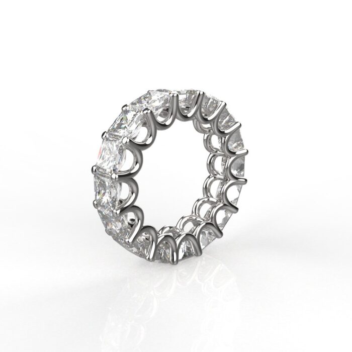 Avarta Jewellery Sterling Silver 8 Carat Princess Cut Eternity Band of 0.50 Carat Each