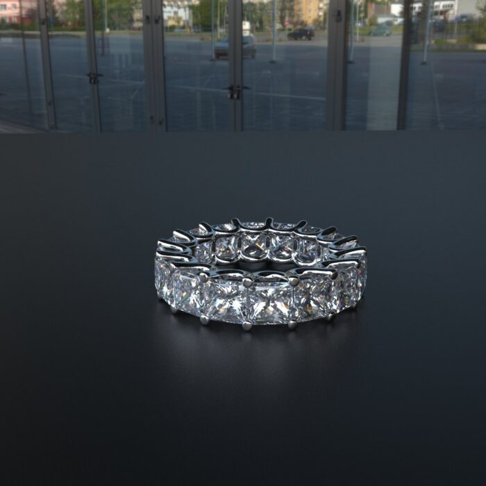 Avarta Jewellery Sterling Silver 8 Carat Princess Cut Eternity Band of 0.50 Carat Each - Image 2