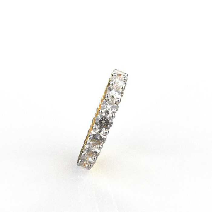 Avarta Jewellery Sterling Silver 10 Cents Eternity Band With Gold Polish - Image 2
