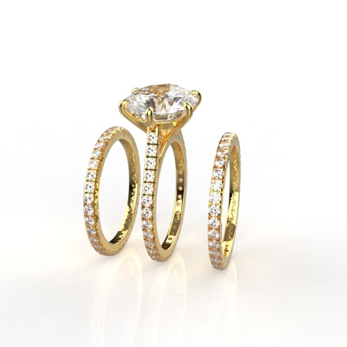 Avarta Jewellery Sterling Silver 3.80 Carat Solitaire & Stackable Eternity Rings - Image 2