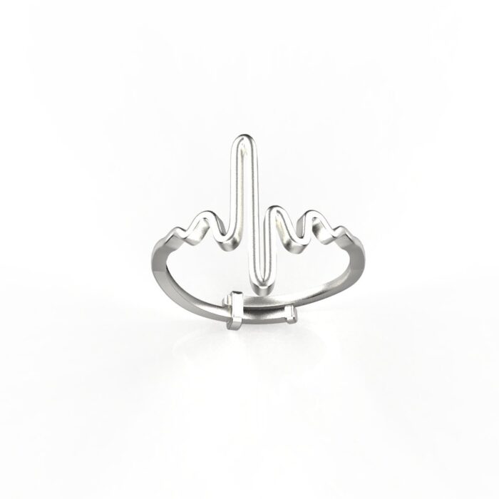 Avarta Sterling Silver Life Line Resizable Ring - Image 3