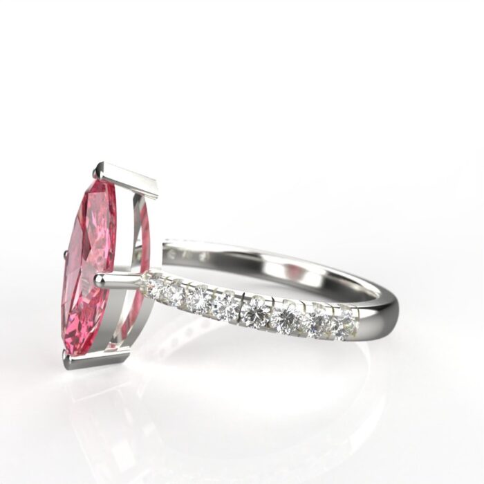 Avarta Jewellery 18k White Gold 3.50 Carat Pink Tourmaline Ring - Image 4