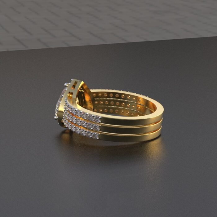 Avarta Jewellery Gold Triple Band Heart Halo Ring With Lab Diamond - Image 5