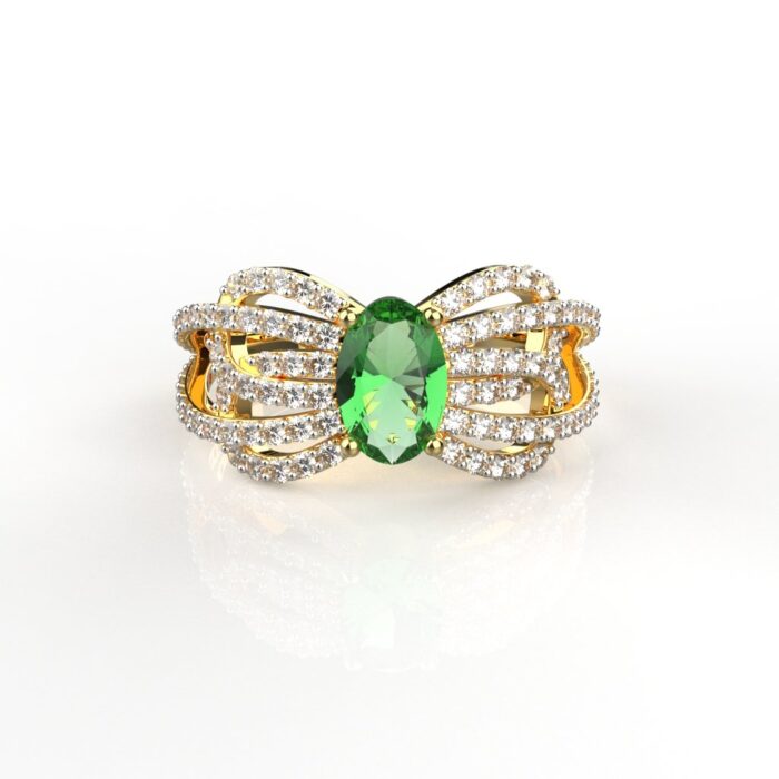 Avarta Jewellery 18K Gold Moissanite Emerald Ring For Women & Girls - Image 5