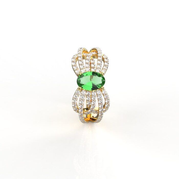 Avarta Jewellery 18K Gold Moissanite Emerald Ring For Women & Girls - Image 4