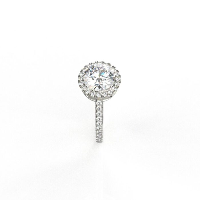 Avarta Jewellery 18k White Gold 1.50 Carat Moissanite Halo Ring - Image 2