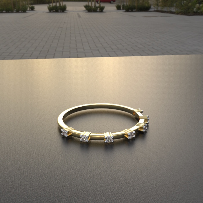 Avarta Jewellery Thin Gold Ring With Moissanite -18k Gold - Image 3