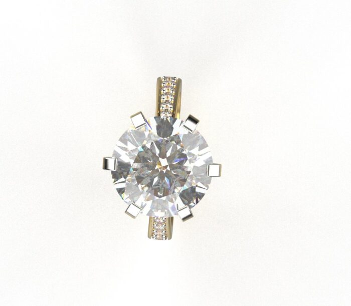 Avarta Jewellery 14k Gold 3 Carat Moissanite Solitaire Cocktail Ring - Image 4