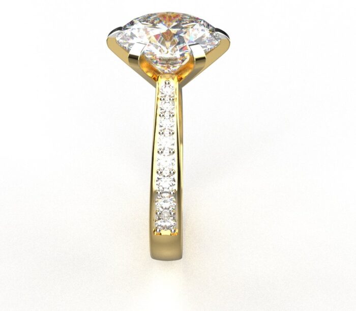 Avarta Jewellery 14k Gold 3 Carat Moissanite Solitaire Cocktail Ring - Image 3