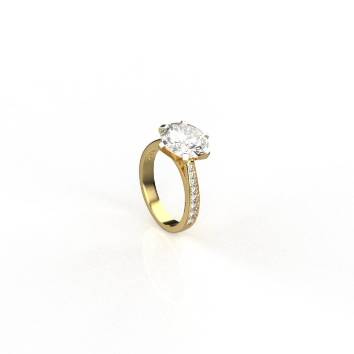 Avarta Jewellery 14k Gold 3 Carat Moissanite Solitaire Cocktail Ring - Image 2