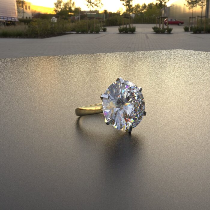 Avarta Jewellery 18k Gold 23 Carat Moissanite Solitaire Ring - Image 5