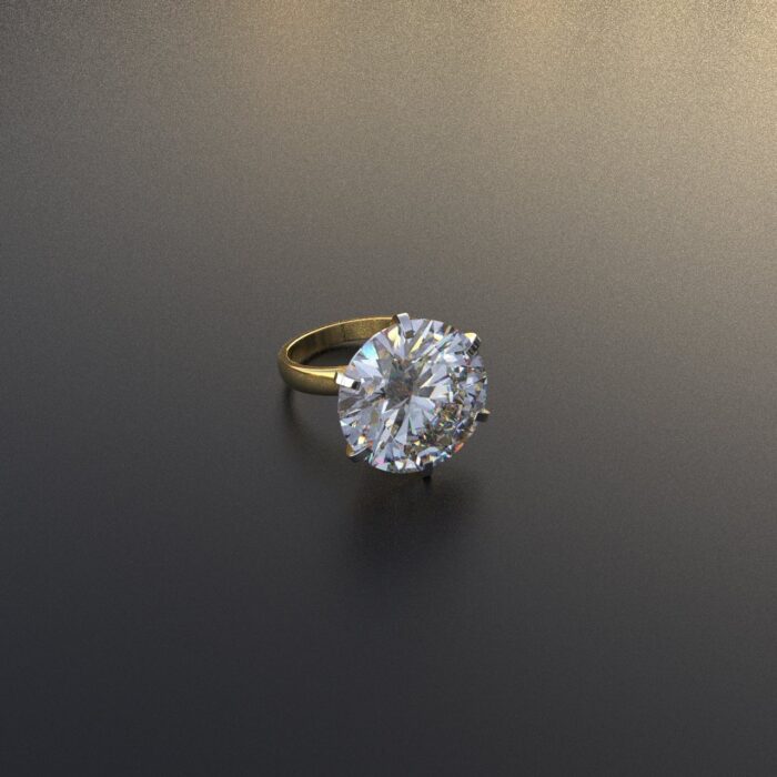 Avarta Jewellery 18k Gold 23 Carat Moissanite Solitaire Ring - Image 4