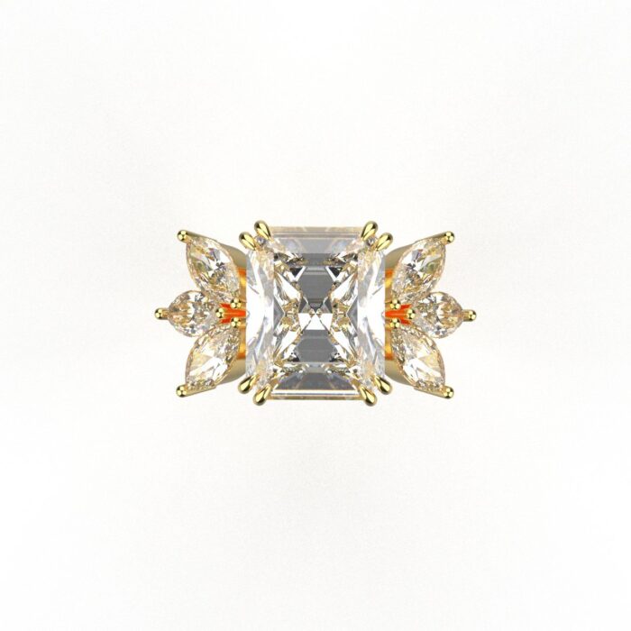 Avarta Jewellery 14k Gold 5 Carat Moissanite Cocktail Ring - Image 4
