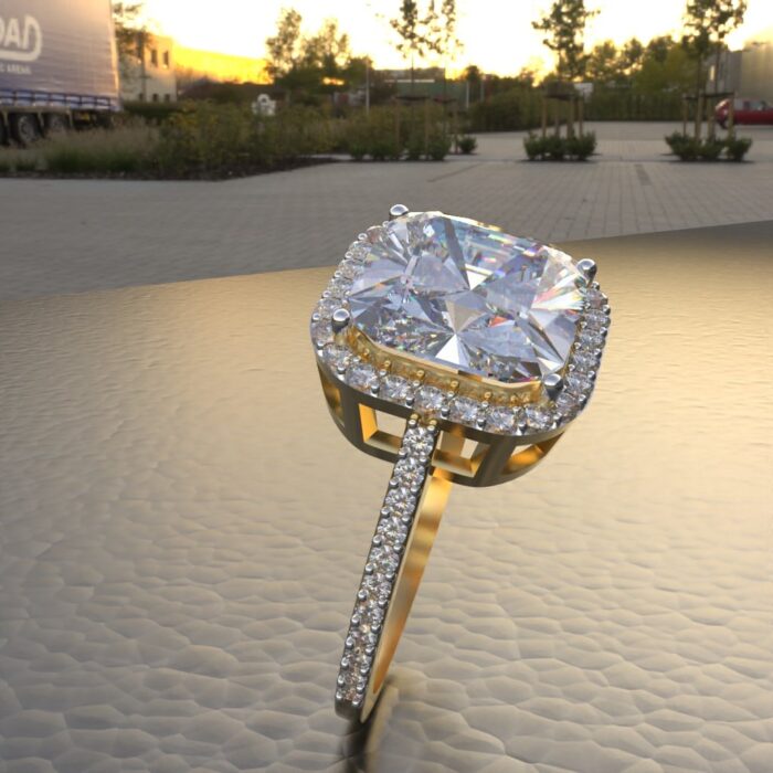 Avarta Jewellery 18k Gold 3 Carat Moissanite Solitaire Halo Ring - Image 4