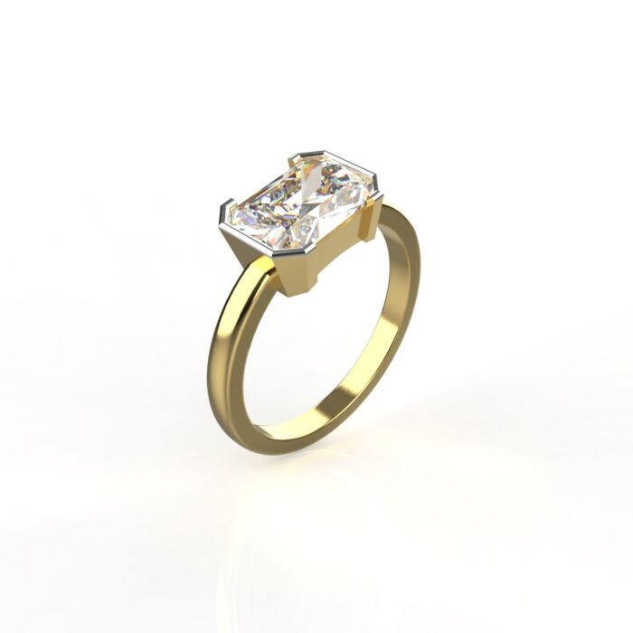 Avarta Jewellery 1.75 Carat Emerald Cut Moissanite Solitaire Unisex Ring