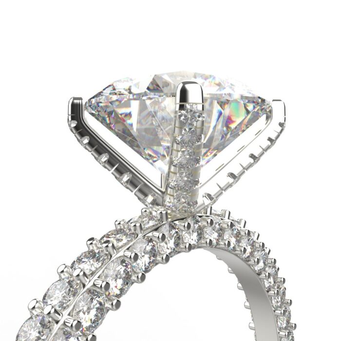 Avarta 18k White Gold 3 Carat Solitaire Moissanite Cocktail Ring - Image 2