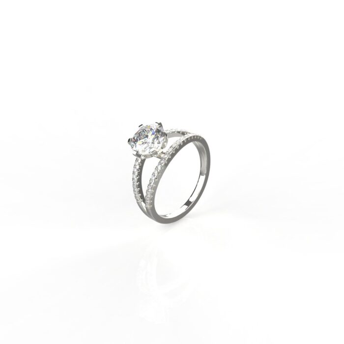 Avarta Jewellery 18k White Gold Bridal Solitaire Moissanites Ring
