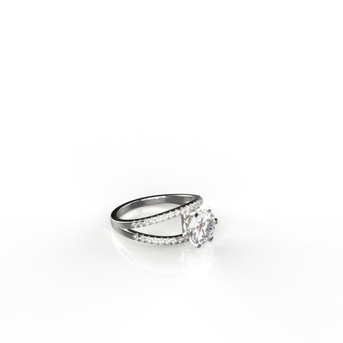 Avarta Jewellery 18k White Gold Bridal Solitaire Moissanites Ring - Image 3