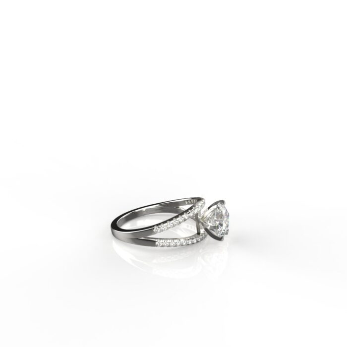 Avarta Jewellery 18k White Gold Bridal Solitaire Moissanites Ring - Image 6