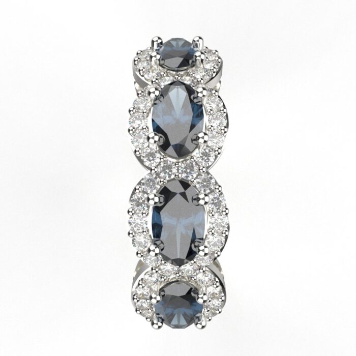 Avarta Jewellery Sterling Silver Blue Sapphire Ring With Moissanite - Image 2