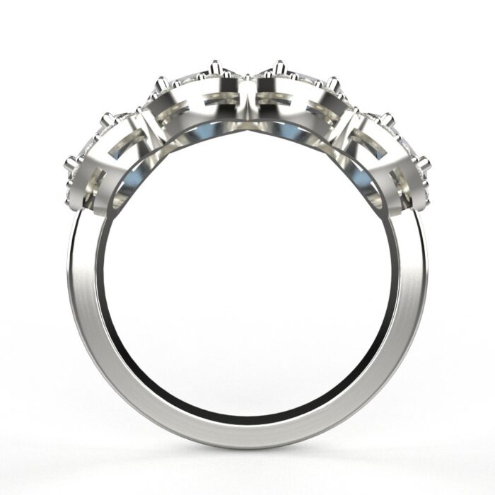 Avarta Jewellery Sterling Silver Blue Sapphire Ring With Moissanite - Image 3