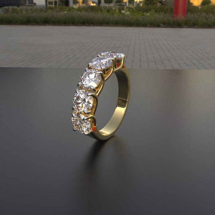 Avarta Jewellery 18k Gold Five Star Lab Grown Diamond Ring - Image 4
