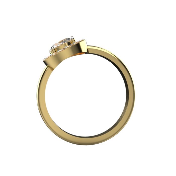 Avarta Jewellery 50 Cents Lab Diamond Halo Solitaire Ring - Image 3