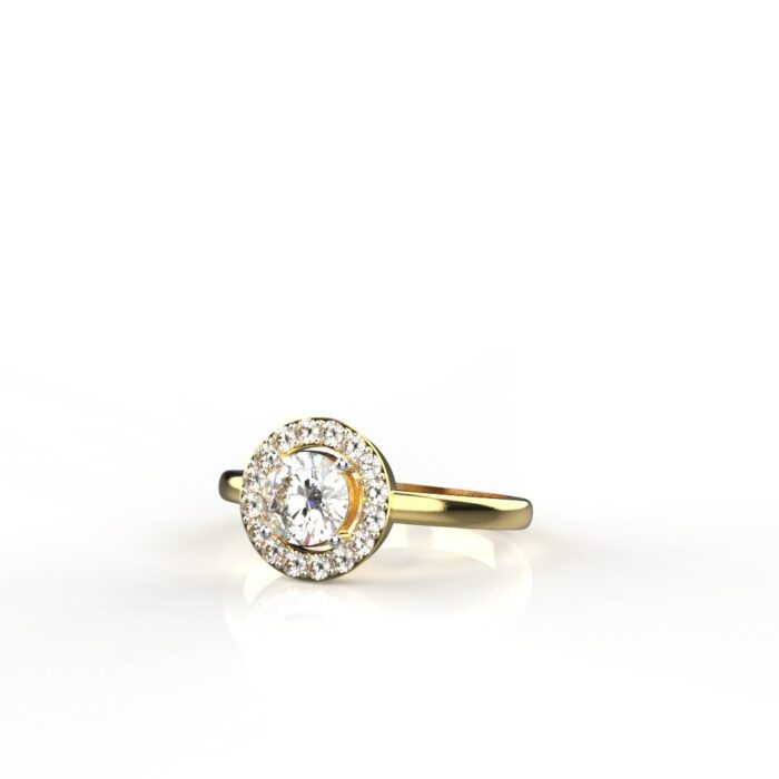 Avarta Jewellery 50 Cents Lab Diamond Halo Solitaire Ring - Image 4