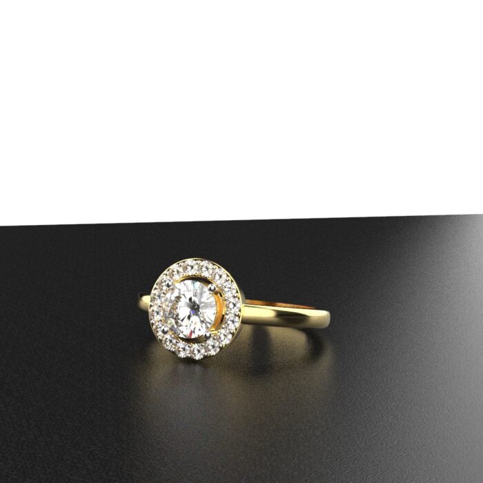Avarta Jewellery 50 Cents Lab Diamond Halo Solitaire Ring - Image 5