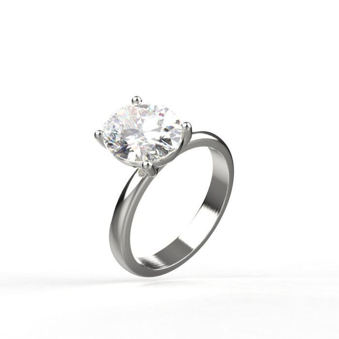 Avarta Jewellery 2.50 Carat Oval Solitaire Ring With Lab Diamonds