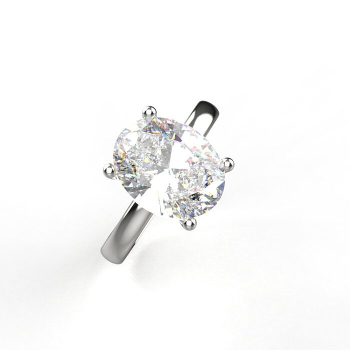 Avarta Jewellery 2.50 Carat Oval Solitaire Ring With Lab Diamonds - Image 5