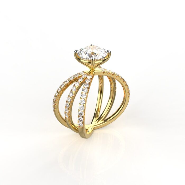 Avarta Jewellery Gold 1.50 Carat Solitaire and 80 cents Round Lab Grown Diamond Ring - Image 5