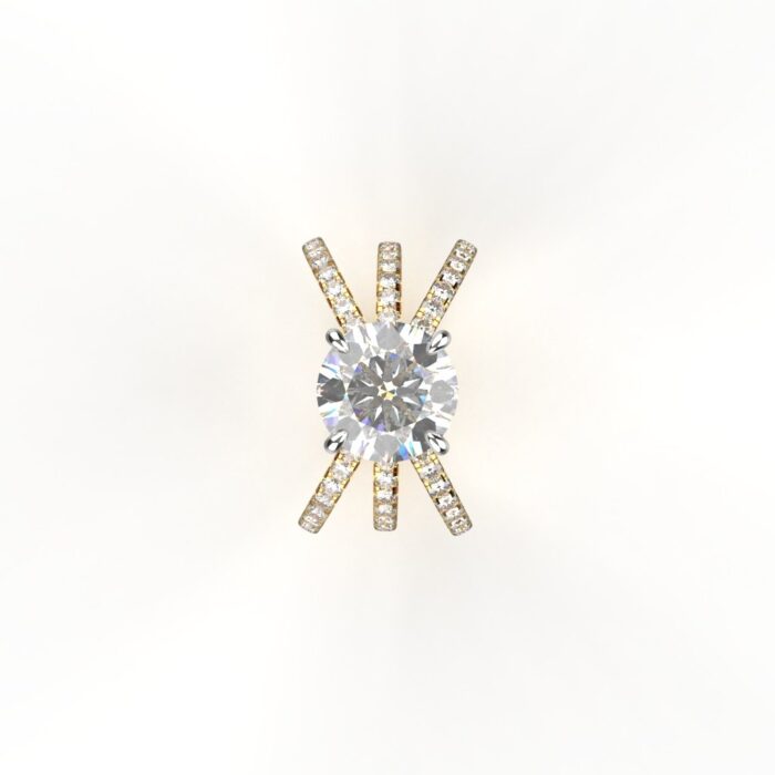 Avarta Jewellery Gold 1.50 Carat Solitaire and 80 cents Round Lab Grown Diamond Ring - Image 3