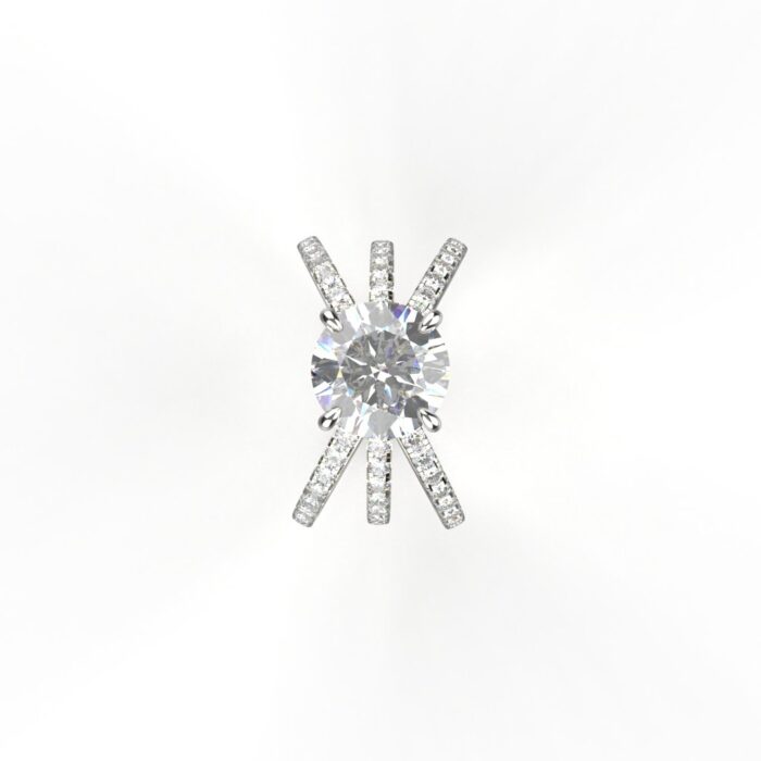 Avarta Jewellery White Gold 1.50 Carat Solitaire and 80 cents Round Lab Grown Diamond Ring - Image 3