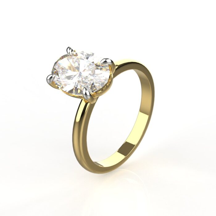 Avarta Jewellery Gold 1.50 Carat Oval Solitaire Ring