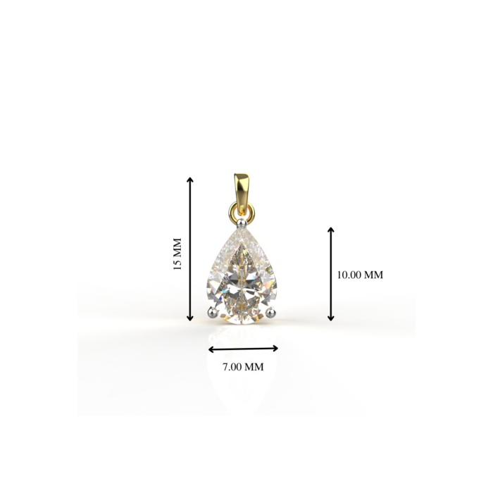 Avarta Jewellery 18k Gold 2 Carat Pear Moissanite Pendant - Image 4
