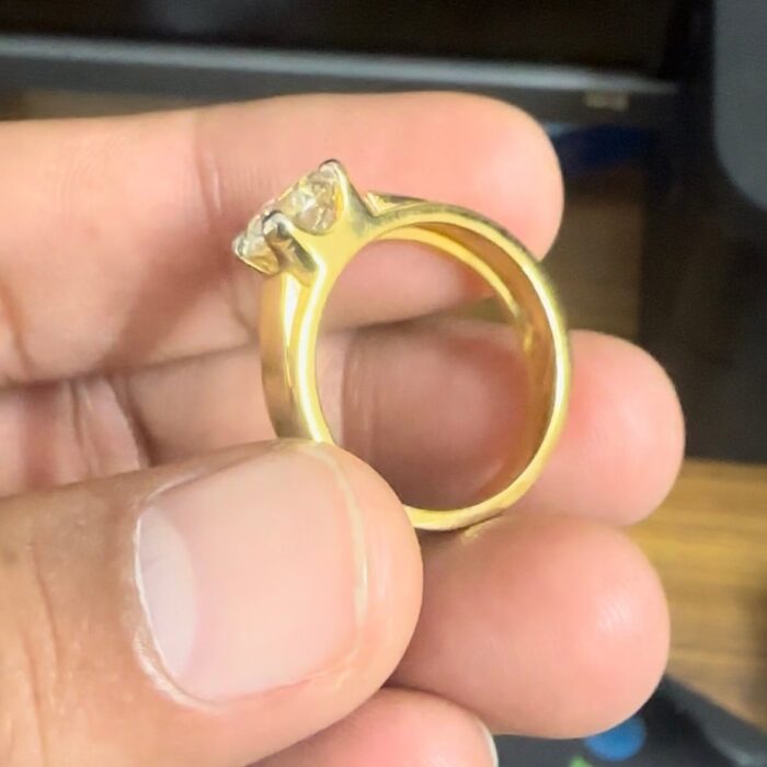 Avarta 14k Gold 2 Carat Solitaire Lab Diamond Ring For Men - Image 3