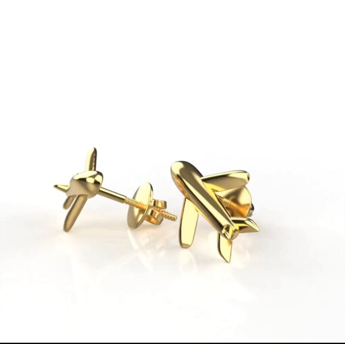 Avarta Jewellery Sterling Silver Aeroplane Earrings For Girls - Image 3