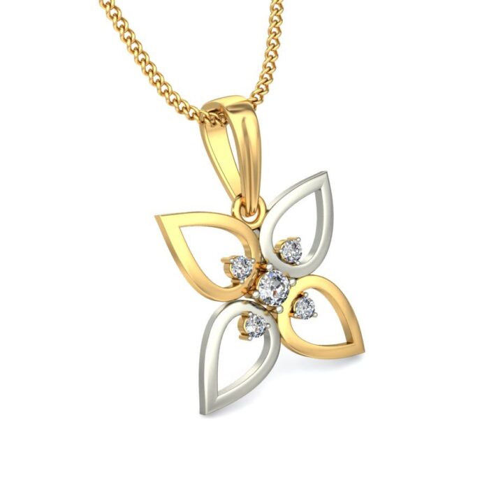 Avarta 18k Gold Diamond Flower Pendant - Image 4