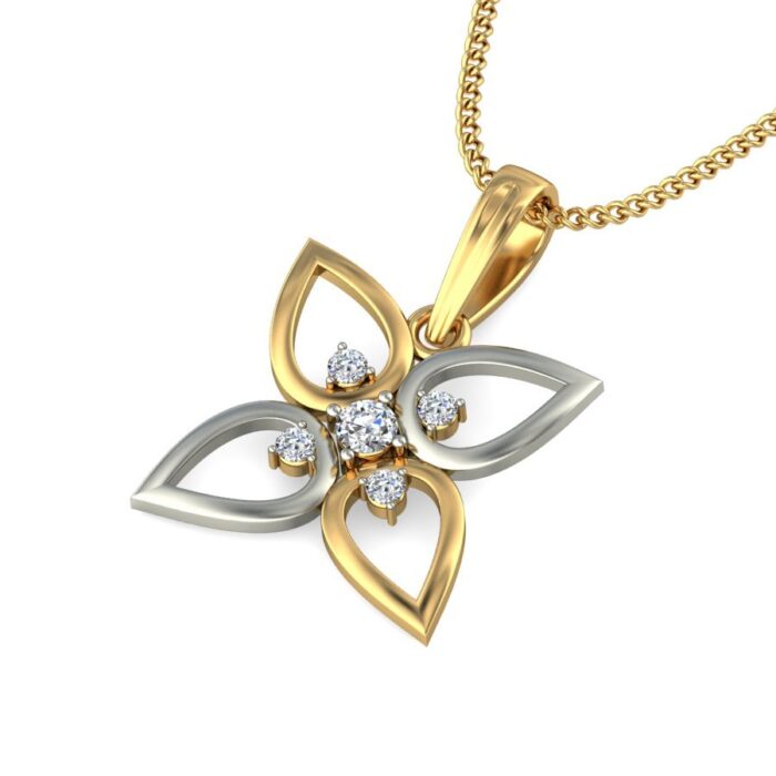 Avarta 18k Gold Diamond Flower Pendant - Image 2