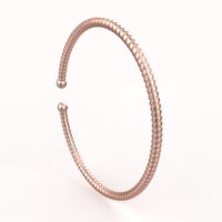 Avarta Jewellery 92.5 Sterling Silver Unisex Bracelet Kada In Rose Gold, White Gold & Yellow Gold - Image 2
