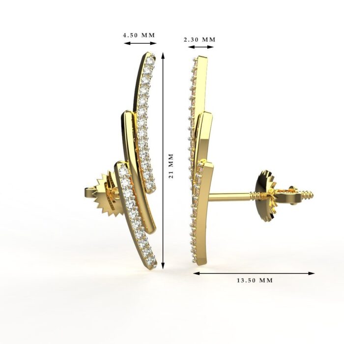 Avarta Jewellery 18K BIS Hallmarked Gold Diamond Earrings For Girls & Women - Image 5