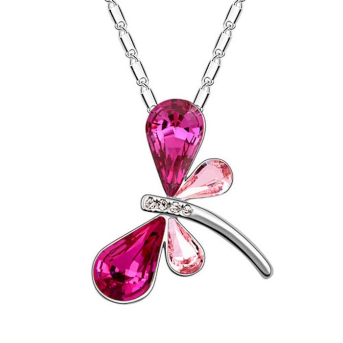 Avarta Allure Swarovski Element Pink Dragonfly Pendant for Girls and Women