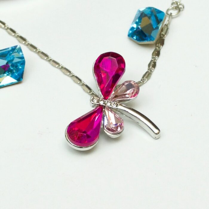 Avarta Allure Swarovski Element Pink Dragonfly Pendant for Girls and Women - Image 4