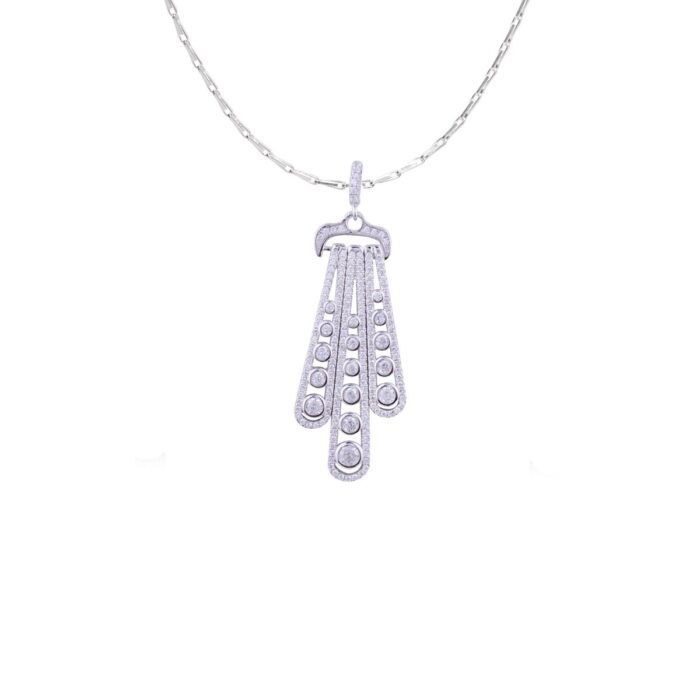 Avarta Jewellery Sterling Silver Dangling Pendant Set With Chain - Image 2