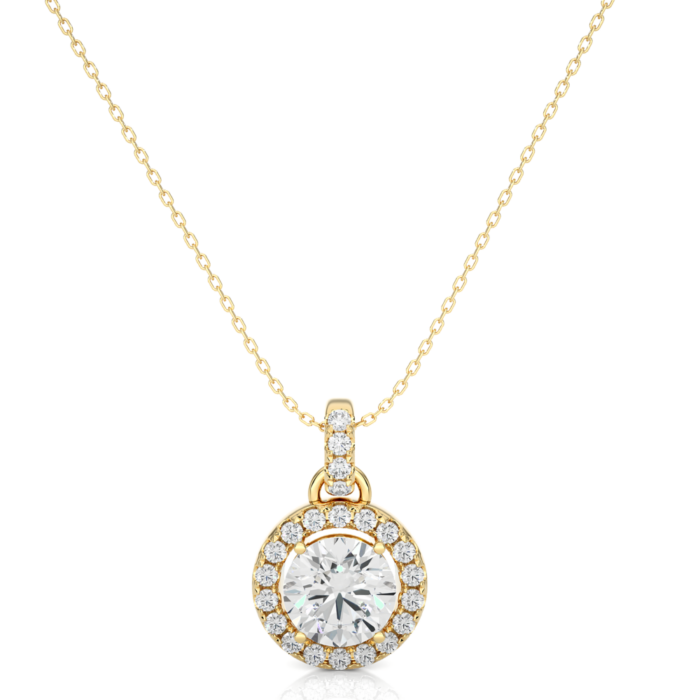 Avarta Jewellery 18k Gold Solitaire Halo Pendant