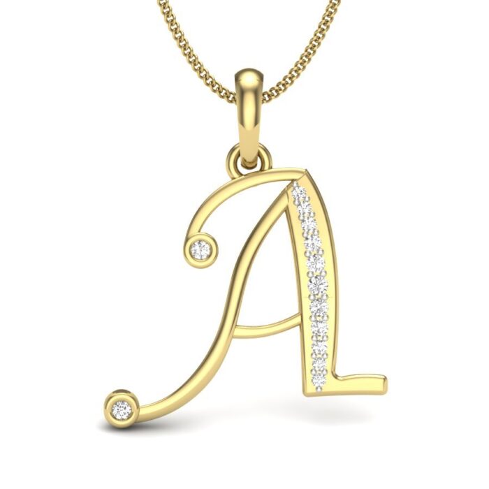 Avarta Jewellery Letter A Lab Grown Diamond Pendant